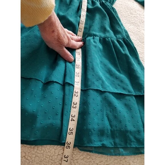 Nanette Nanette Lepore Clip Dot Mini Dress Deep Lake Green Womens Size 4 - Picture 9 of 12